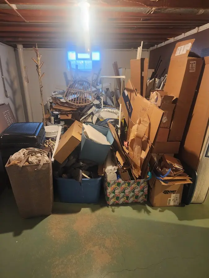 Roll-off dumpster container at job site for Cleanout Dumpster Rental in Shelbyville